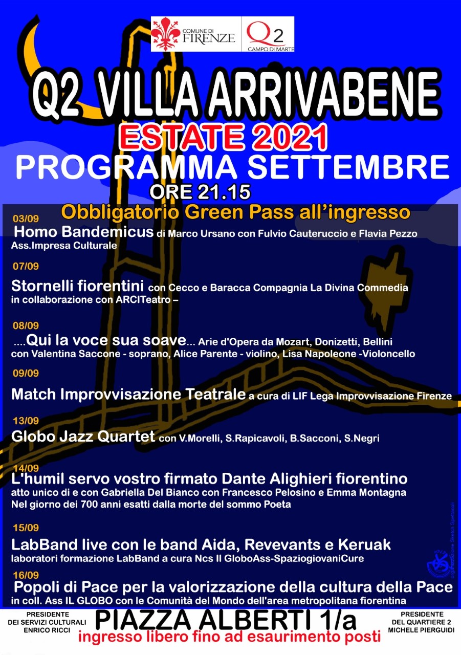 Spettacoli a settembre a Villa Arrivabene Q2