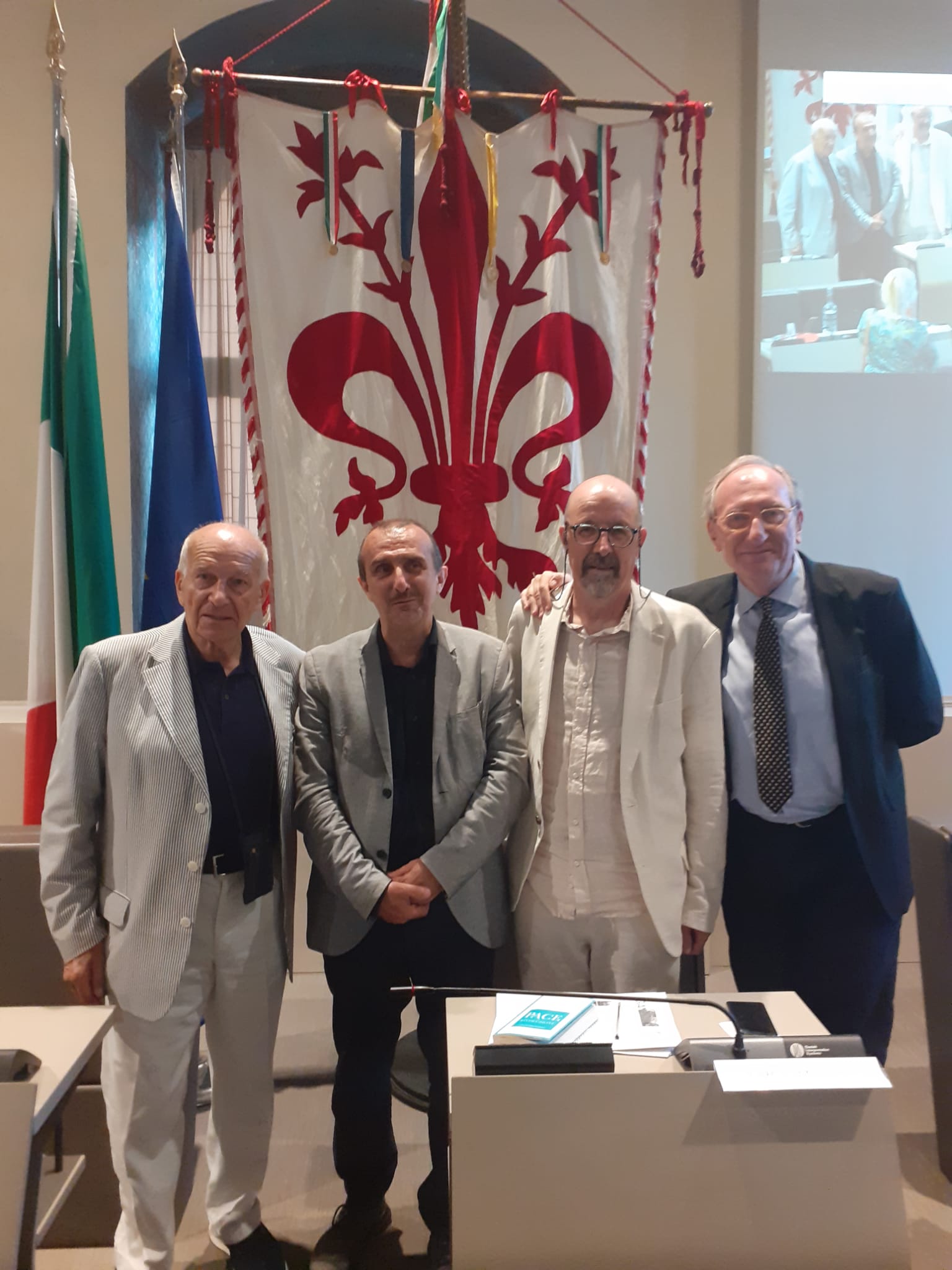 Il presidente Milani con Bertinotti, Guzzo e D'Andrea