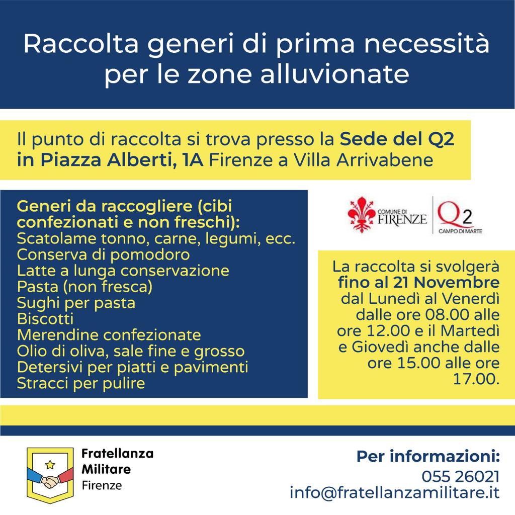 Raccolta generi di prima necessità per le zone alluvionate Q2